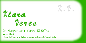 klara veres business card